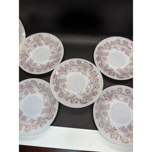 Vintage sugar bowls with saucers,5 Federal Glass Company's "Burgundy Spree" line